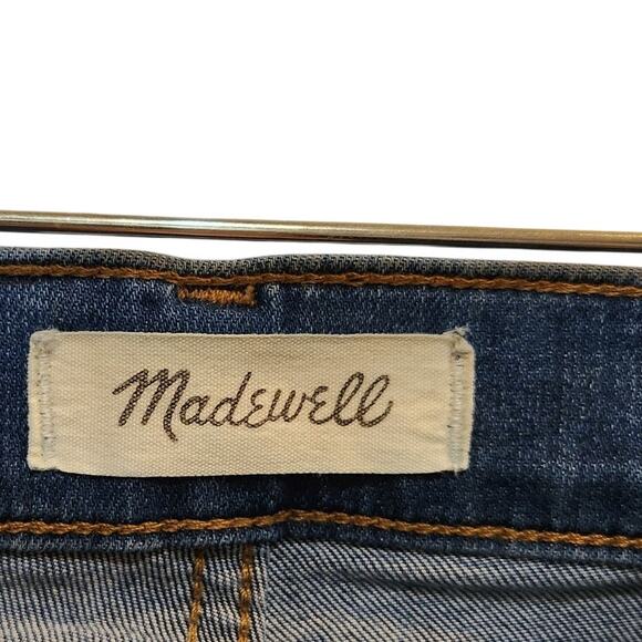 Madewell Blue Denim Button Fly Mid Rise Cropped Cali Demi Bootcut Jeans Size 27 - Picture 6 of 7